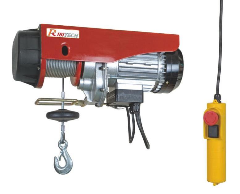 Palan électrique moufle 300/600 kg 1200W 18m PE300/600C Ribitech
