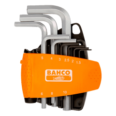 Jeu de 9 clés mâles 6 pans 1,5 10 mm finition phosphatée/chromée et support compact en deux parties BE-9778 Bahco 0