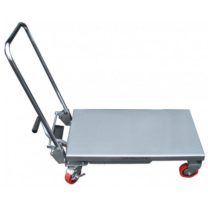 Table élévatrice manuelle aluminium 100Kg BAL100 Stockman 1