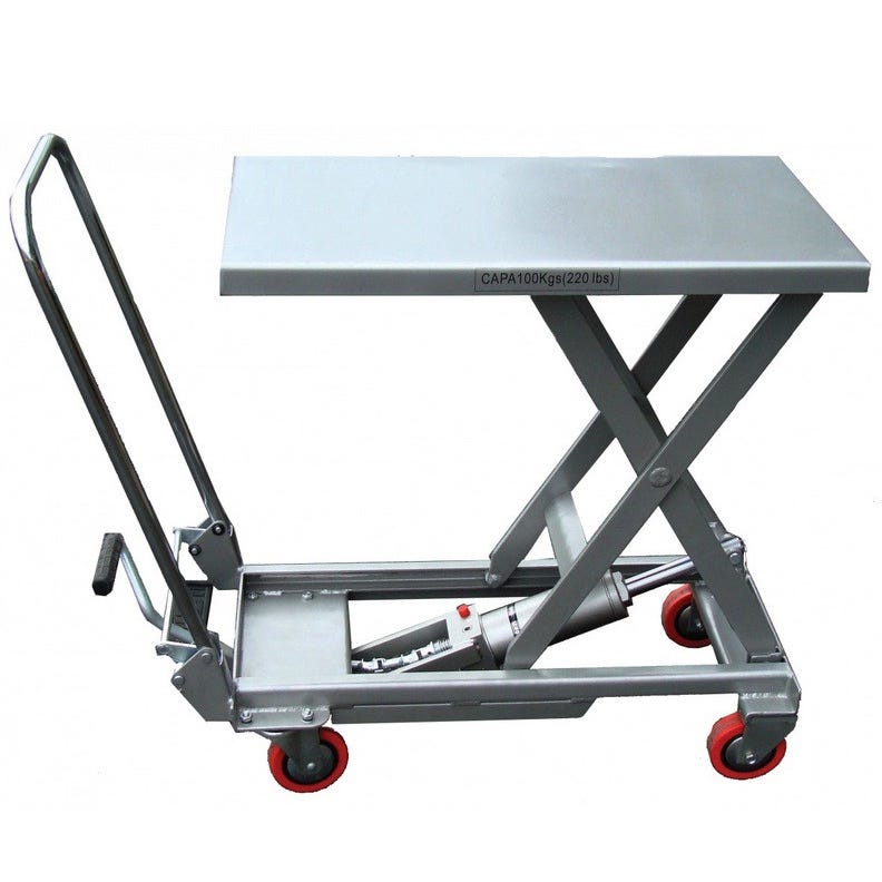 Table élévatrice manuelle aluminium 100Kg BAL100 Stockman 0
