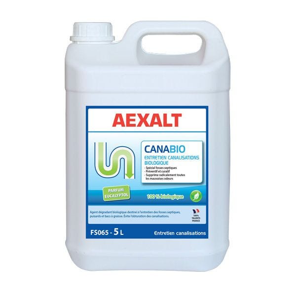 Bidon de 5 L entretien canalisations biologique CANABIO Aexalt 0