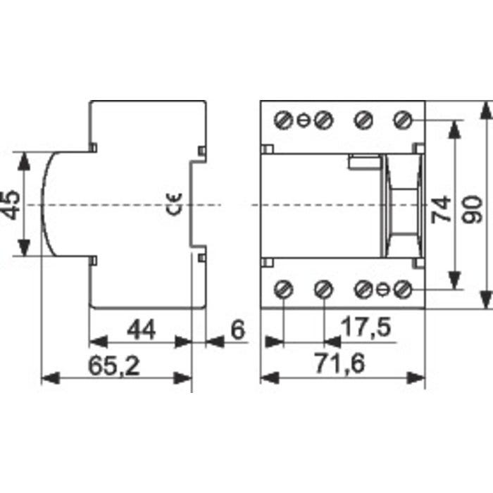 Interrupteur différentiel ID 4P 25A AC/0,03 4M N.GAUCHE Gewiss 1