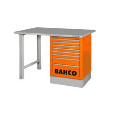 Etabli d'atelier en acier inoxydable 150 cm 8 tiroirs orange avec 2 pieds 1495K8CWB15TS Bahco 0
