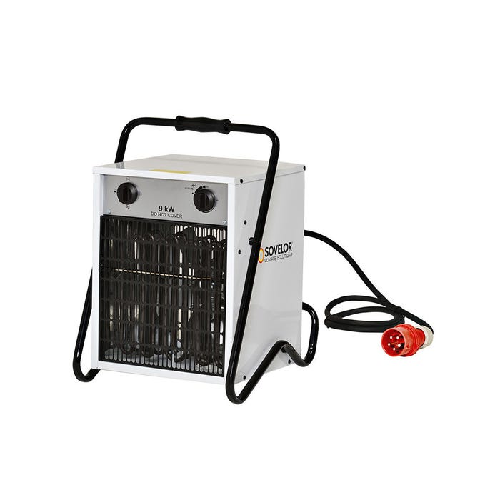 Chauffage air pulsé portable électrique avec thermostat d'ambiance intégré 9 kW 800m3/H 380V Triphasé B9C/S Sovelor 0