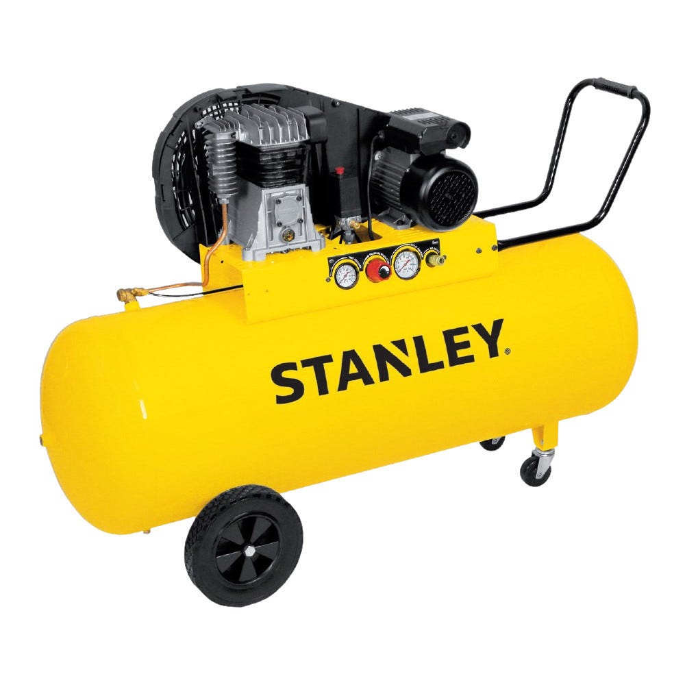 Compresseur Stanley B350/10/200 bicylindre 200L tête droite alu et fonte 0