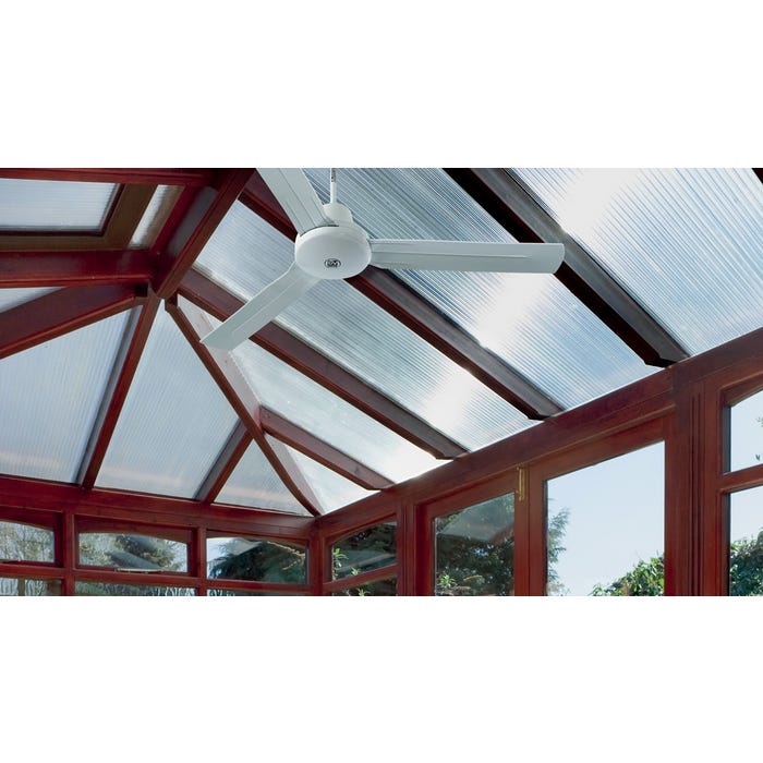 Ventilateur de plafond réversible Diam 160 cm 70 W débit 14000 m3/h couleur blanc Nordik International Plus Vortice 2
