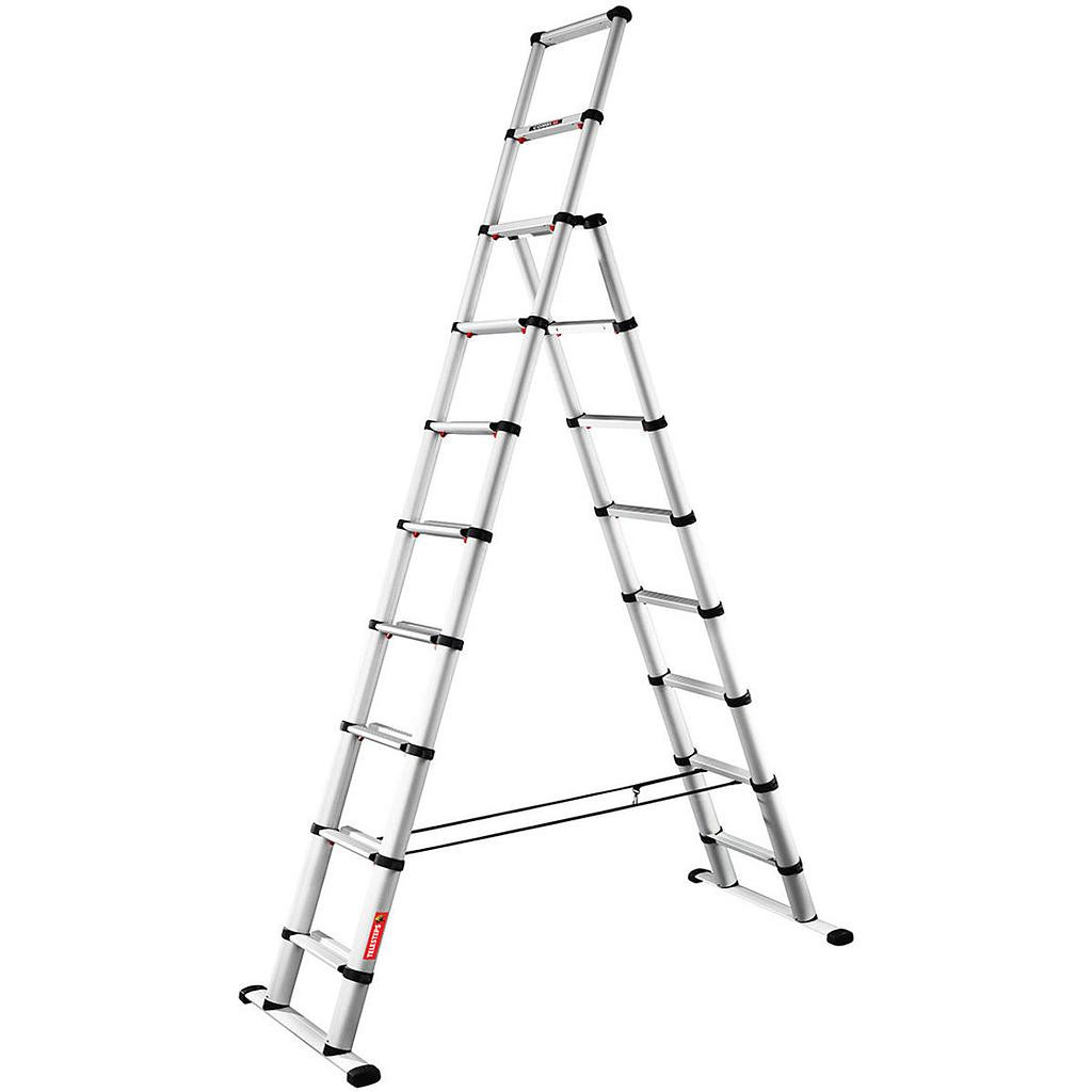 Echelle télescopique transformable Combi Line 3,00 m en alu avec plateau porte-outils TEL-60630/PL Telesteps