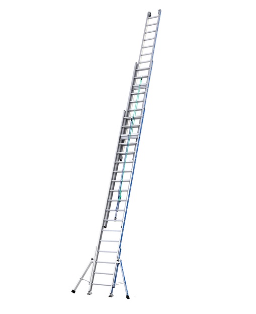 Tubesca - Echelle Coulisse À Corde Alu 3x18 Échelons Accès 12,14 M Max. - Platinium 500