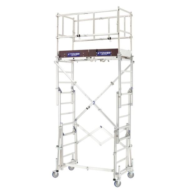 Échafaudage télescopique TUBESCA X'Tower - Hauteur 4m, avec plancher - 22405520