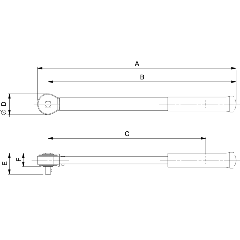 Clé dynamométrique mécanique à déclenchement avec échelle graduée et tête de cliquet fixe 20-100 Nm 7455-100A Bahco 1