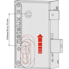 Dom Metalux - Serrure en applique à fouillot modulable ND10 Axe 45 mm droite Outillage Online 3