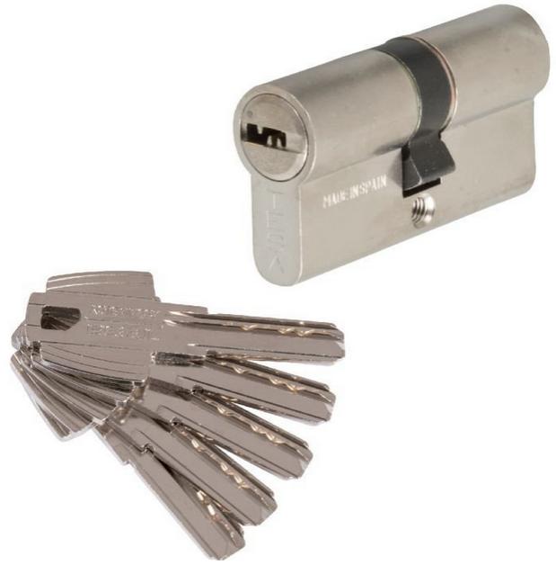Tesa - Cylindre 2 Entrées T60 Nickelé S'entrouvrant 40x40 Mm