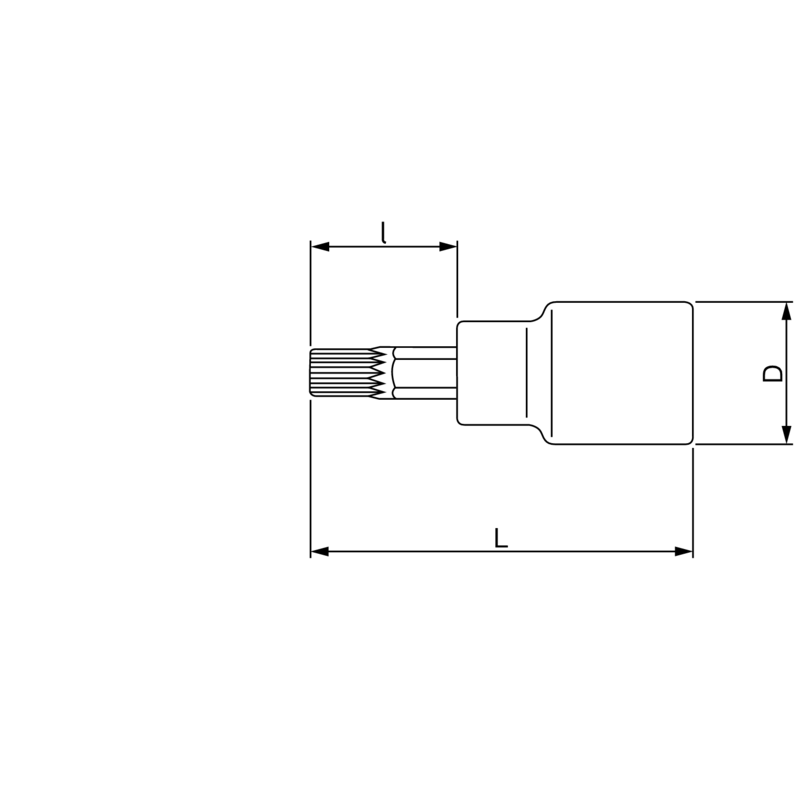 Douilles tournevis 1/2 pour vis à denture multiple M10 Longueur 60 mm 7809XZN-10 Bahco 1