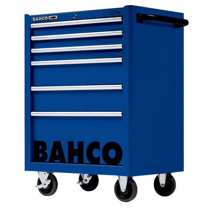 Servante classique C75 avec 6 tiroirs bleu charge 600 kg 986 x 501 x 763 mm 1475K6BLUE Bahco 0