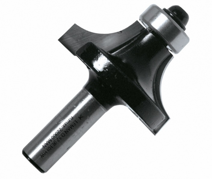 Mèche défonceuse 1/4 de rond + guide D.26x13 mm queue 6 mm Leman