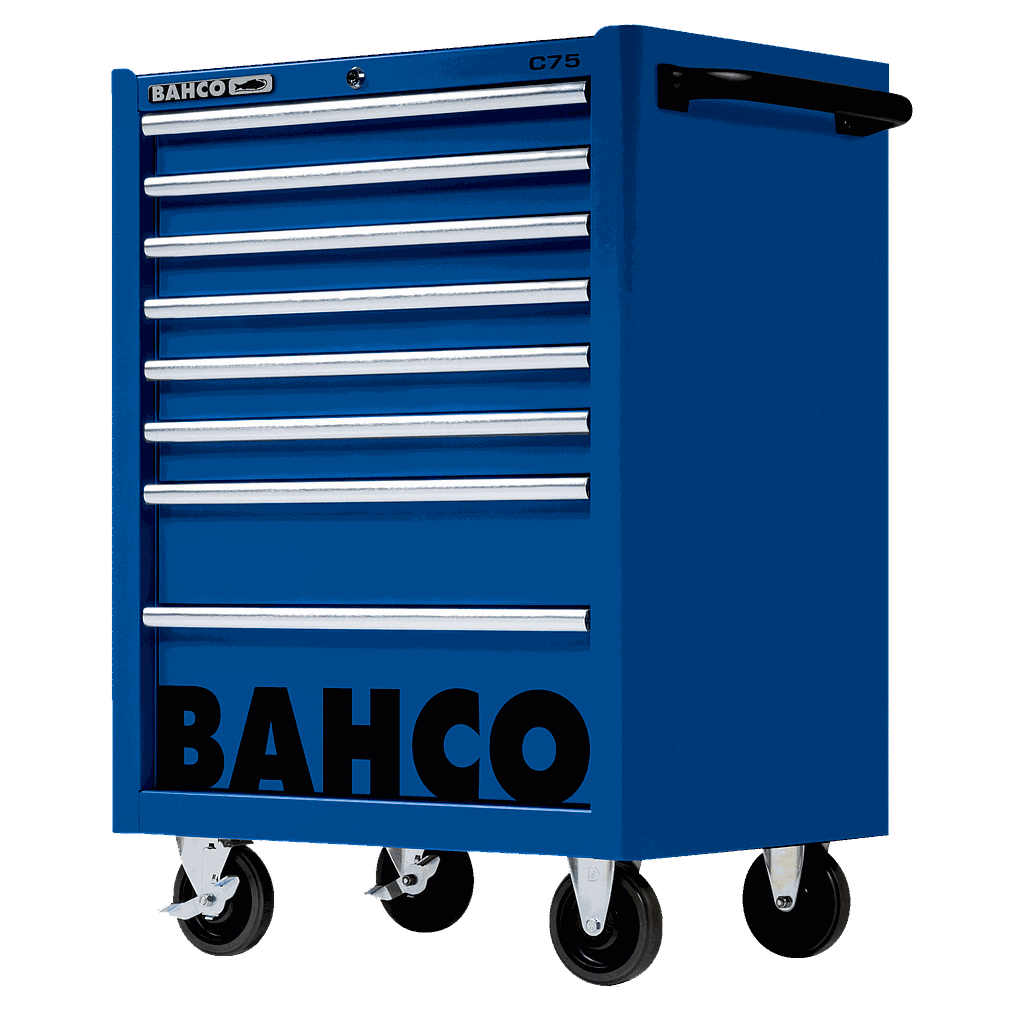 Servante classique C75 26 avec 8 tiroirs bleu charge 600 kg 986 x 501 x 763 mm 1475K8BLUE Bahco 0