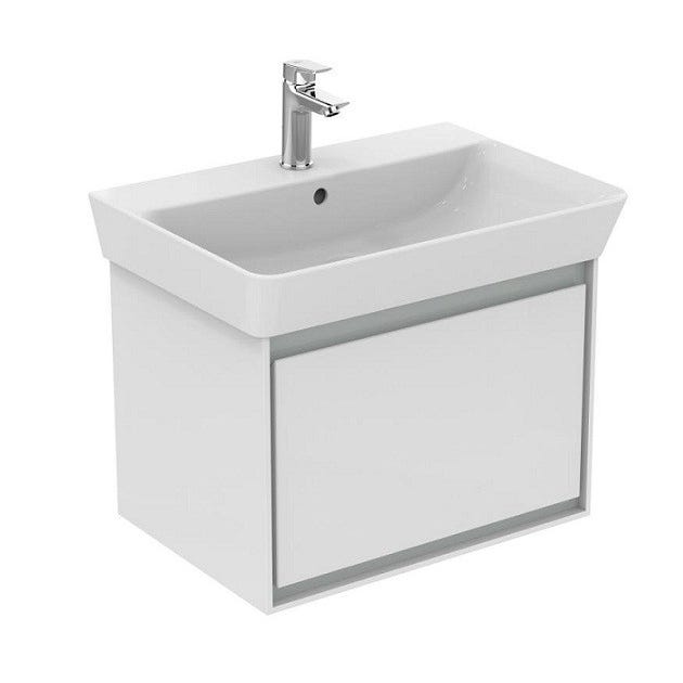Ideal Standard - Meuble pour lavabo cube 53,5x40,9x40cm 1 tiroir Blanc laqué/ Gris plume mat - CONNECT AIR Ideal standard 0