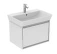 Ideal Standard - Meuble pour lavabo cube 53,5x40,9x40cm 1 tiroir Blanc laqué/ Gris plume mat - CONNECT AIR