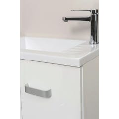 Ondée - Meuble lave-mains à suspendre 50 cm brillant blanc deux portes simple vasque et miroir assorti - ÉPICE Ayor 4