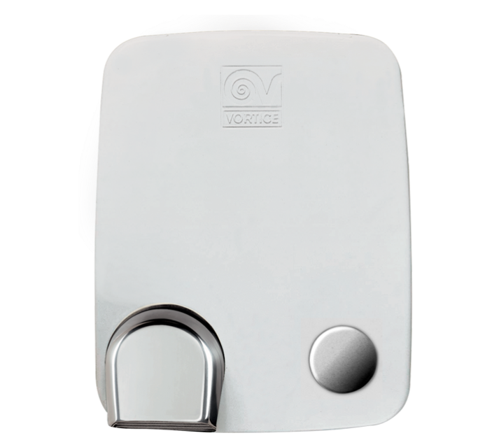 Sèche-mains manuel 1950 W 190 m3/h coque blanc et buse orientable Metal Dry Vortice