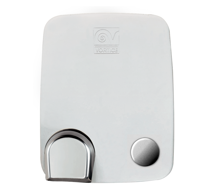 Sèche-mains manuel 1950 W 190 m3/h coque blanc et buse orientable Metal Dry Vortice