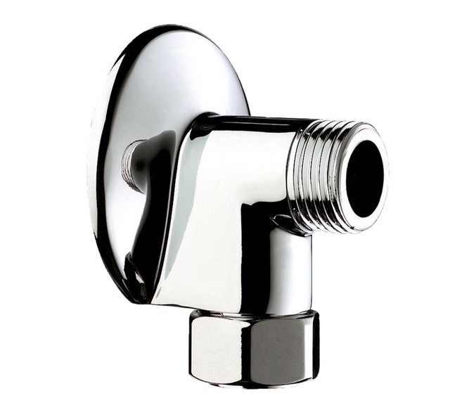 Raccord applique avec écrou collet battu Diam 14 mm en laiton chromé M1/2 M3/4 Delabie