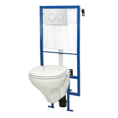 Pack WC suspendu LIVE-UP mécanisme 3/6L et alimentation d'eau silencieuse 4