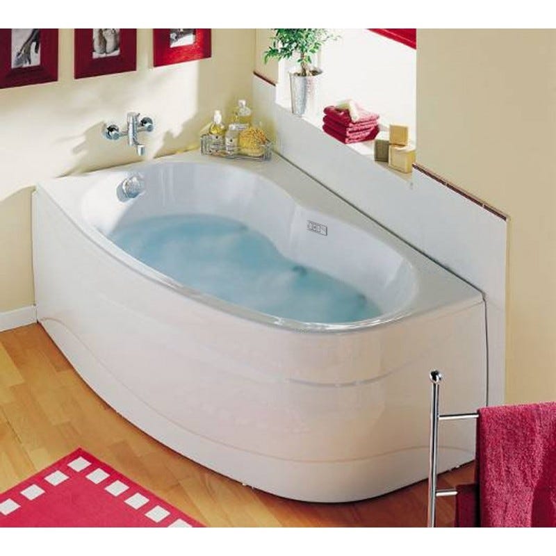 Baignoire balnéo ELBA DUO DROITE ESSENTIA - massage eau + air- tablier acrylique inclus 160 x 100 cm 1