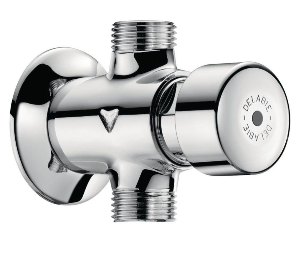 Robinet Temporise Delabie Tempostop Pour Urinoir 15x21 Droit Pour Raccordement En Ligne Ref : 777000
