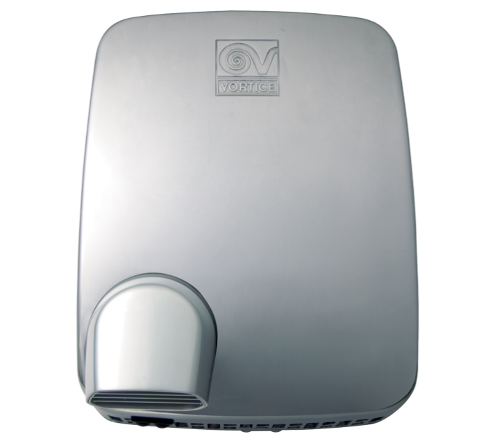 Sèche-mains automatique 1950 W 190 m3/h coque en métal brossé et buse orientable Metal Dry Vortice