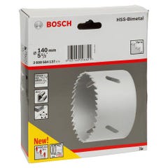 Scie-trépan HSS bimétal pour adaptateur standard D. 140 mm Bosch 6