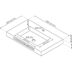 Ondée - Plan vasque à suspendre centrée 80 cm en solid surface blanc mat et porte-serviette intégré - LICÉO Ayor 7