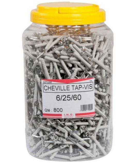 Fixation Seau de chevilles à frapper Tap-Vis collerette plate 25mm ING Fixation
