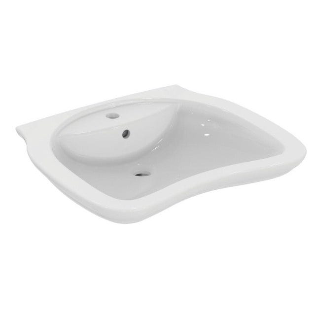 Lavabo PMR MATURA 2 ergonomique 65x55 cm sans trop-plein blanc Porcher 0