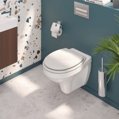 Abattant WC en bois compressé déclipsable ATLAS blanc 1