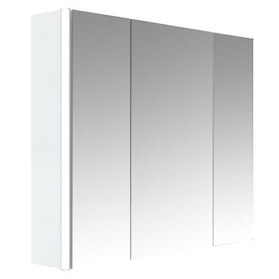 Armoire de toilette éclairante 80 cm 3 portes miroirs Blanc brillant STELLA Allibert