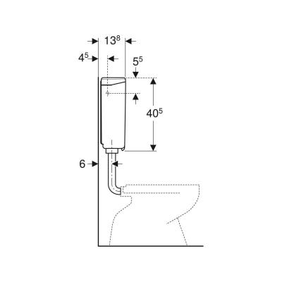 Réservoir WC indépendant semi bas double touche blanc AP140 - GEBERIT - 140.317.11.1 3