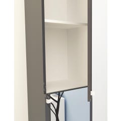 Ondée - Colonne à poser 35 x 185 x 31.3 cm coloris gris deux portes avec grands miroirs - MATRO Ayor 4