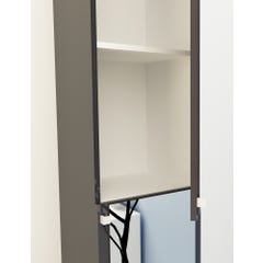 Ondée - Colonne à poser 35 x 185 x 31.3 cm coloris gris deux portes avec grands miroirs - MATRO Ayor 3