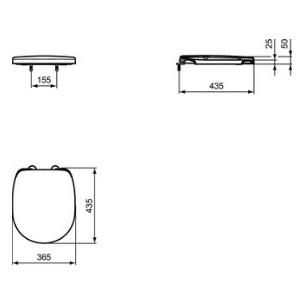 Ideal Standard - Abattant WC recouvrant avec frein de chute blanc - CONNECT SPACE Ideal standard 2