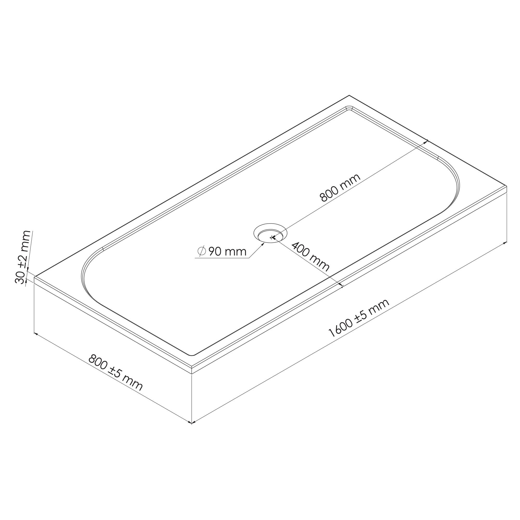 Ondée - Receveur de douche rectangulaire 80 x 160 cm en béton de synthèse extra-plat coloris blanc - HESTIA Ayor 8