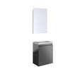 Ensemble meuble lave-mains avec miroir PORTO PACK - gris foncé brillant - L40 x H51 x P25 cm