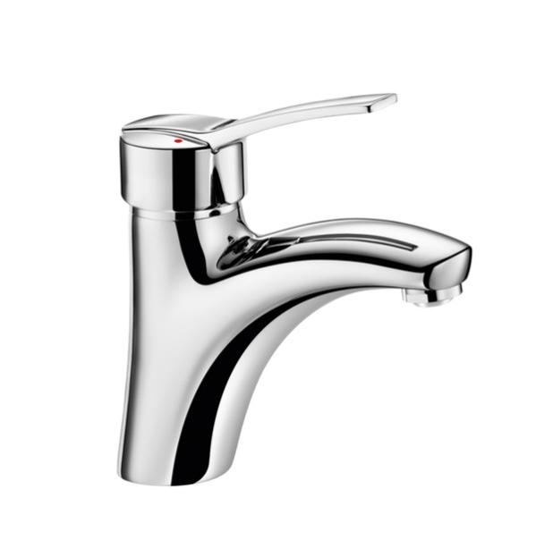 Mitigeur mécanique de lavabo sortie BIOSAFE sans tirette manette pleine Laiton chromé Delabie