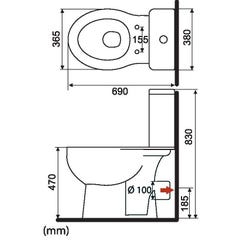Pack WC à  sortie horizontale KARMA Mécanisme 3/6L, alimentation d'eau silencieuse 1