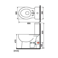 Pack WC à  sortie horizontale KARMA Mécanisme 3/6L, alimentation d'eau silencieuse 2