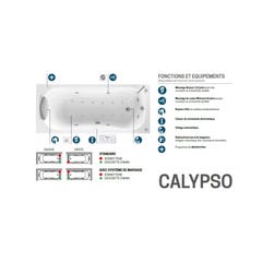 Baignoire Calypso rectangulaire à encastrer 170 x 75 x H.55 cm 180 L blanc CAF117075-A Novellini 4