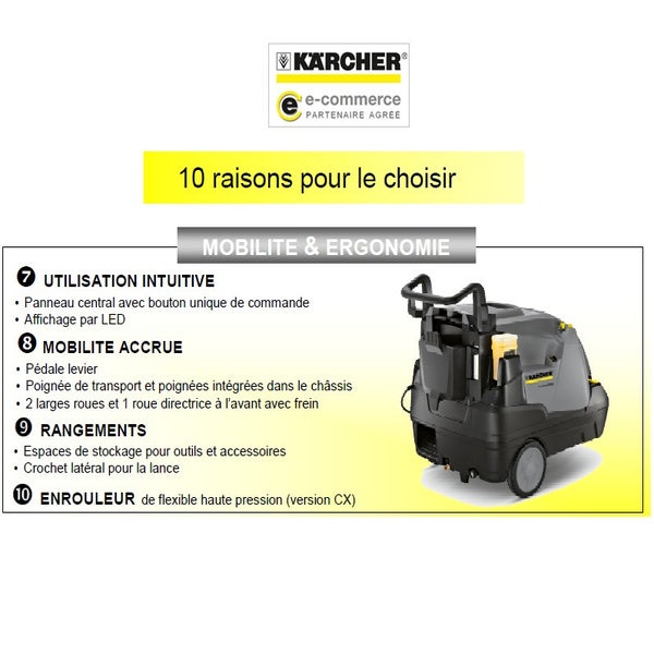 Nettoyeur haute pression Kärcher - Eau chaude - Type : HDS 6/14 C