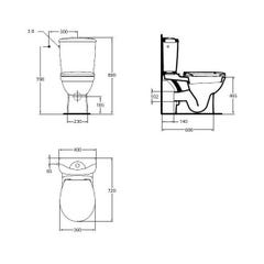 Ideal Standard - Pack WC surélevé cuvette sortie horizontale + réservoir + Abattant blanc - Kheops Ideal standard 1