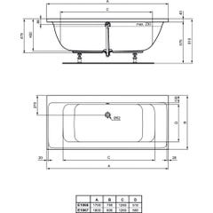 Ideal Standard - Baignoire duo rectangulaire à encastrer ou à poser 180 x 80 cm 265 l blanc - Connect Air Ideal standard 1