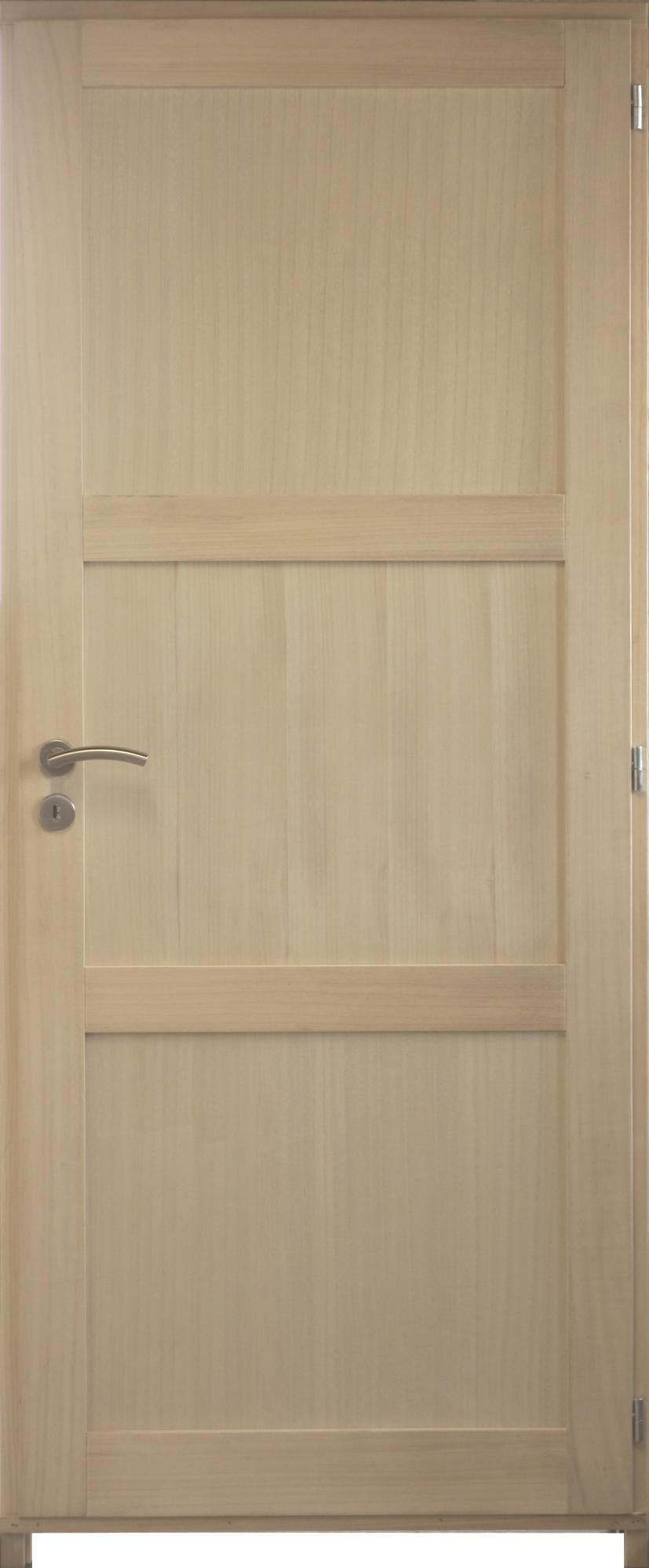 BLOC PORTE 3 PANNEAUX PLACAGE PAULOWNIA largeur 73 POUSSANT GAUCHE ENVOYE
